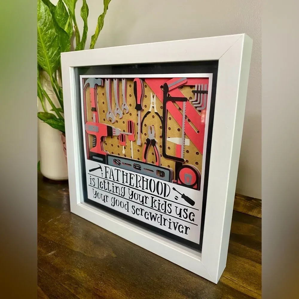 3D Milwaukee Tools Fatherhood Shadowbox